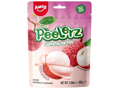 AMOS Peelerz Schälbare Fruchtgummis Litschi 65g