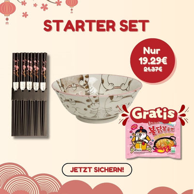 Asia Starter Set mit roter Schüssel