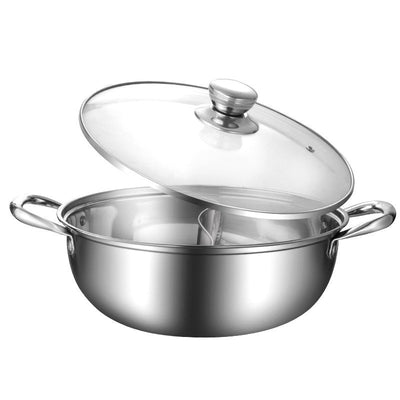 Edelstahl Hot Pot mit Glasdeckel (Ø 28 cm)