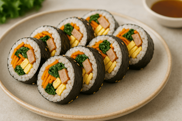 Kimbap-Koreas beliebte Reisrolle