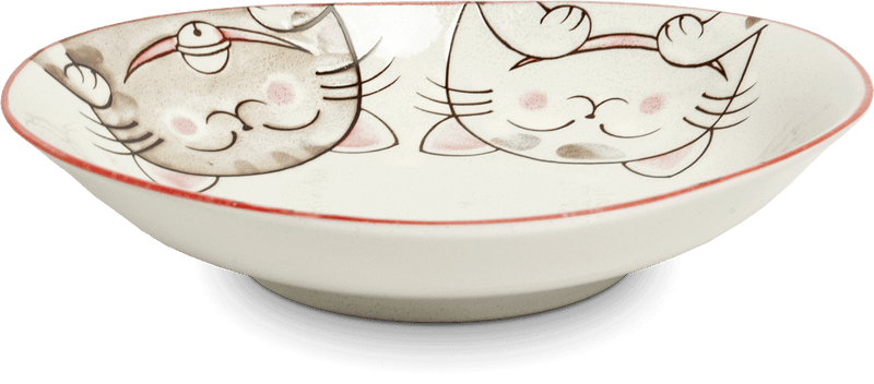 Ovale Schalen Drei Katzen Rot 19 cm x 22,5 cm x 4 cm