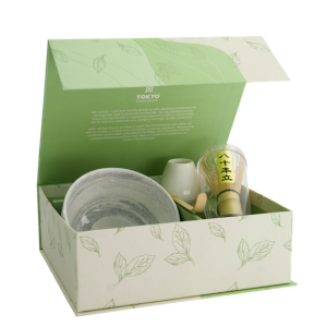 TOKYO DESIGN STUDIO Matcha Geschenkset Hayase Weiß (4-teilig) – 13x7 cm