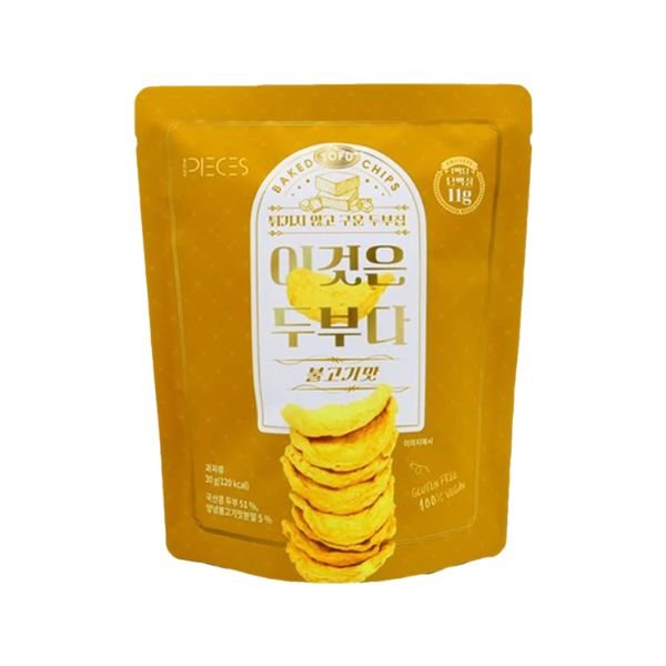 ALL THE PIECES Gebackene Tofu Chips Korean BBQ Geschmack 30g