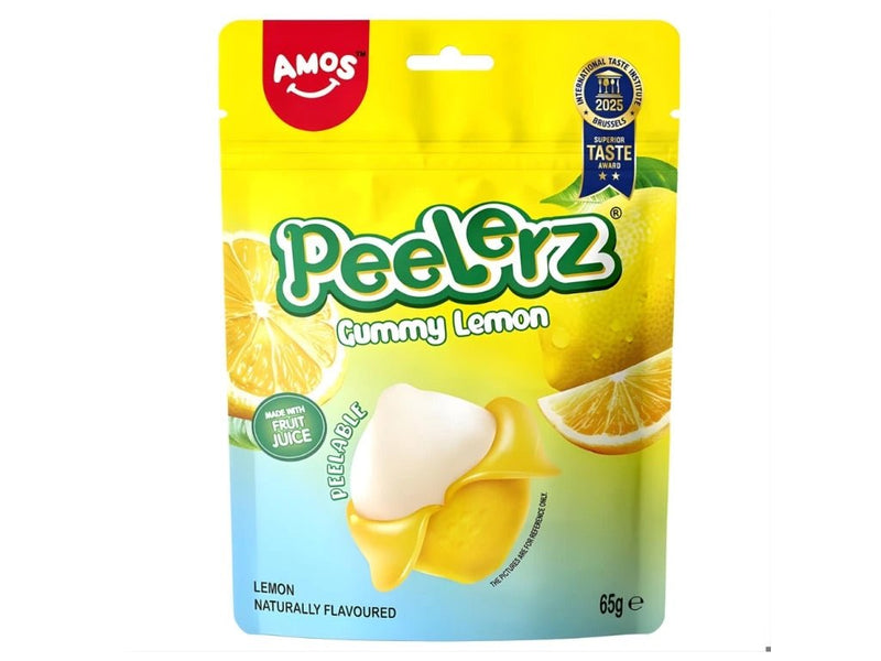 AMOS Peelerz Schälbare Fruchtgummis Zitrone 65g