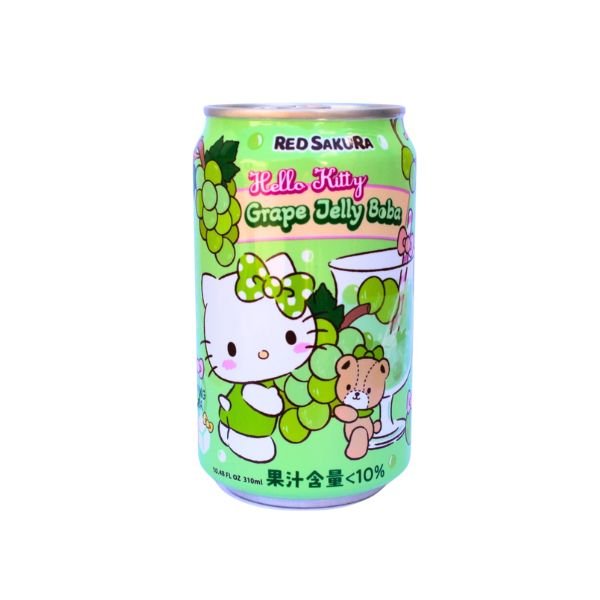BEBIDA Hello Kitty Trauben Jelly Boba Bubble Tea 310ml (EINWEG)
