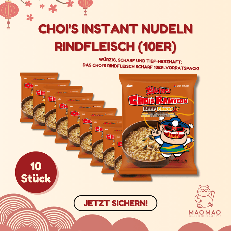 CHOI'S Instant Nudeln Rindfleisch Set (10er)