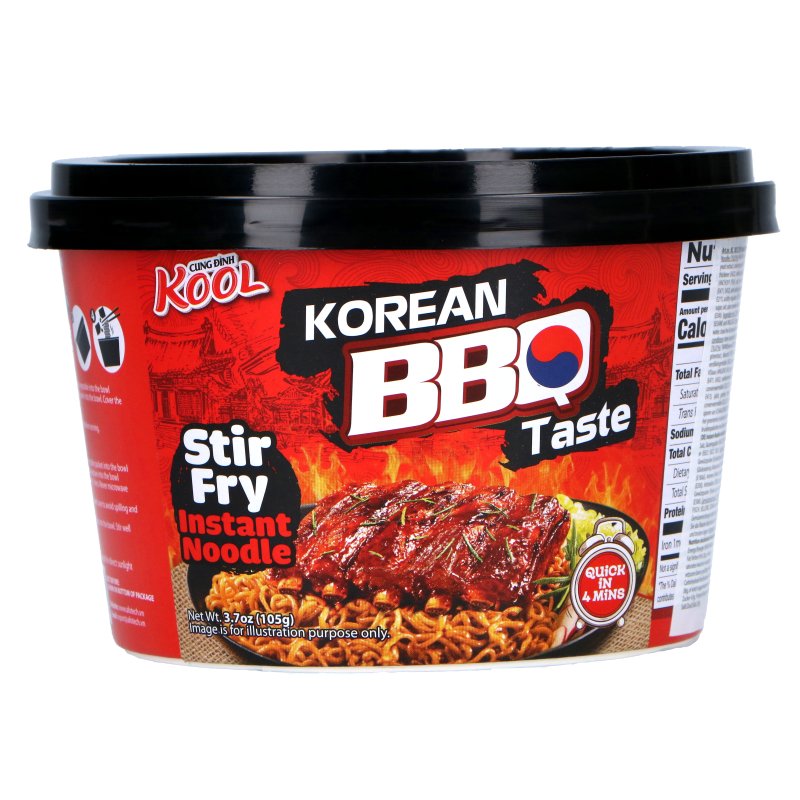CUNG DINH KOOL gebratene Instant Nudel Bowl Korean BBQ Geschmack 105g