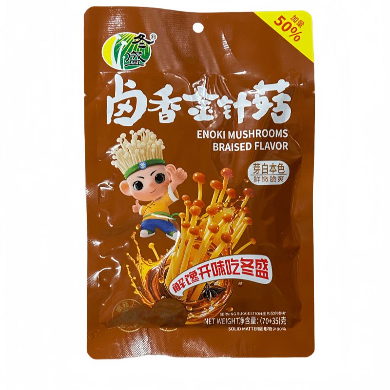 DONGSHENG Enoki Pilze in würziger Schmorsoße 105g