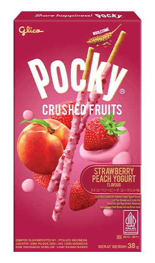 GLICO Pocky Sticks Crushed Fruits Erdbeer & Pfirsich Joghurt 38g