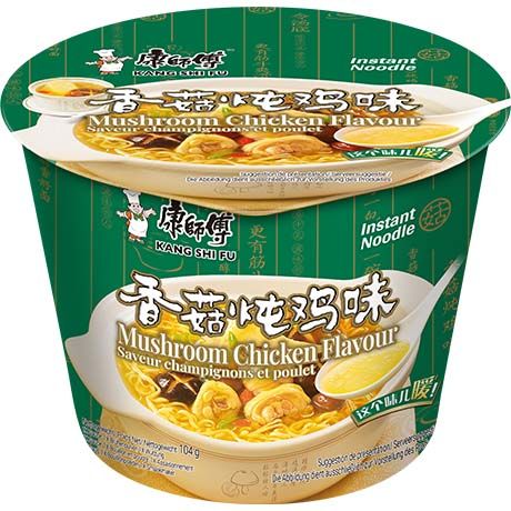KANG SHI FU Instant Nudel Schüssel Pilz & Huhn 104g