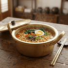 Koreanischer goldener Ramen-Nudeltopf aus Aluminium mit Deckel (16 cm) Bild 2