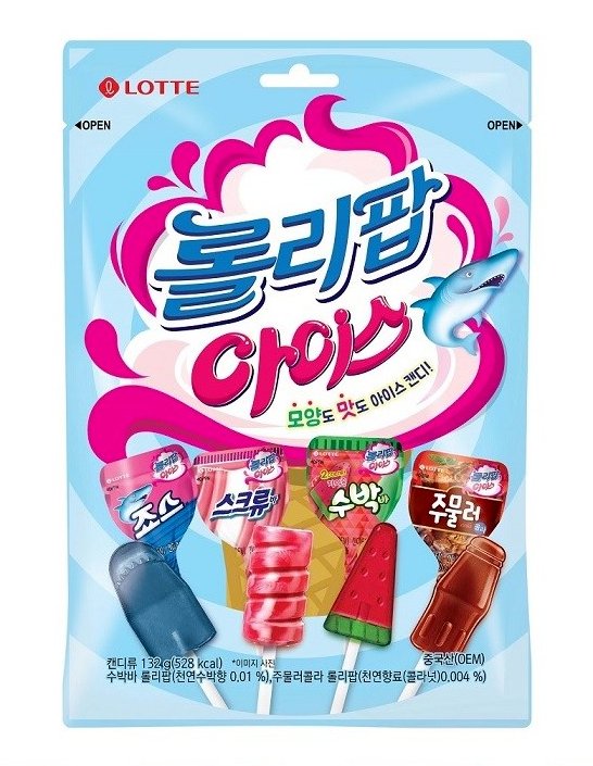 LOTTE Lollipop Ice Candy (4 Geschmacksrichtungen) 132g (12 Stück)