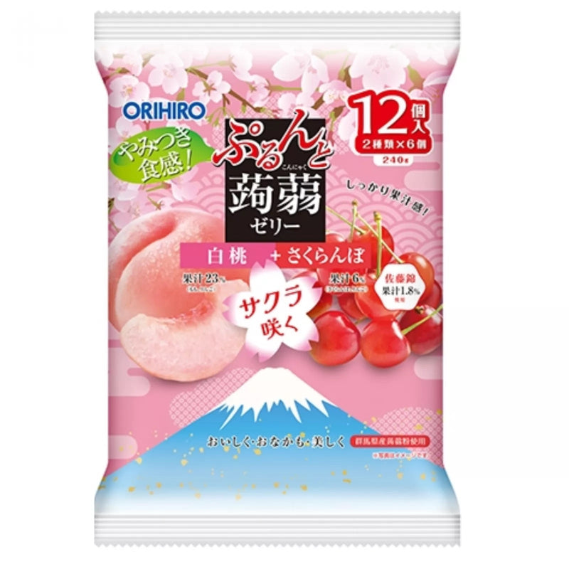 ORIHIRO Konjac Jelly Weiße Pfirsich & Kirschpflaume 240g (12 Stück)