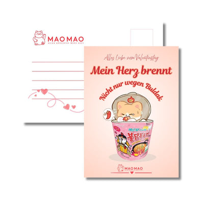 Postkarte „Mein Herz brennt - Nicht nur wegen Buldak“ (DIN A6)