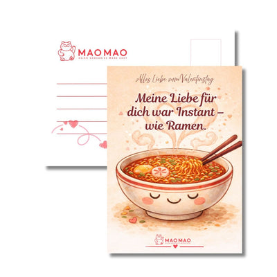 Postkarte „Meine Liebe für dich war Instant – wie Ramen.“ (DIN A6)