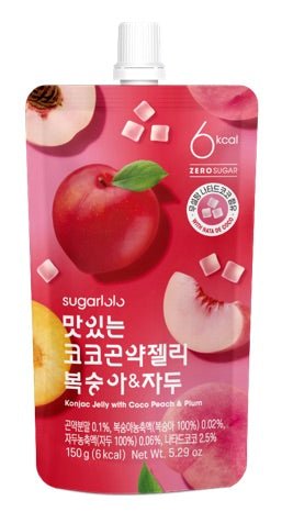 SUGARLOLO Konjac Jelly Pfirsich & Pflaume mit Nata de Coco 150g