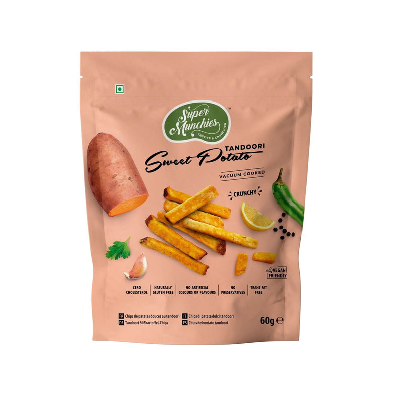 SUPER MUNCHIES Vegan Tandoori Süßkartoffelchips 60g