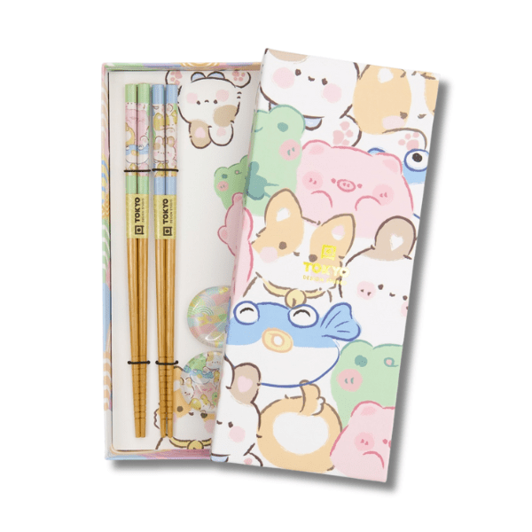 TOKYO DESIGN STUDIO Essstäbchen Set Kawaii Tiere 4 teilig