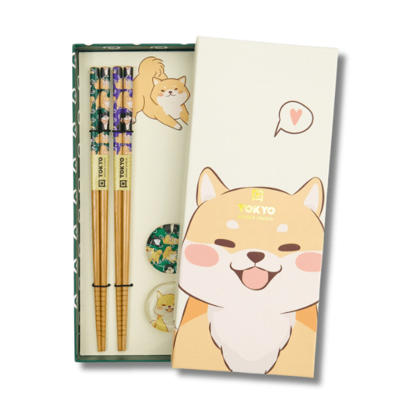 TOKYO DESIGN STUDIO Essstäbchen Set Shiba Hunde 4 teilig