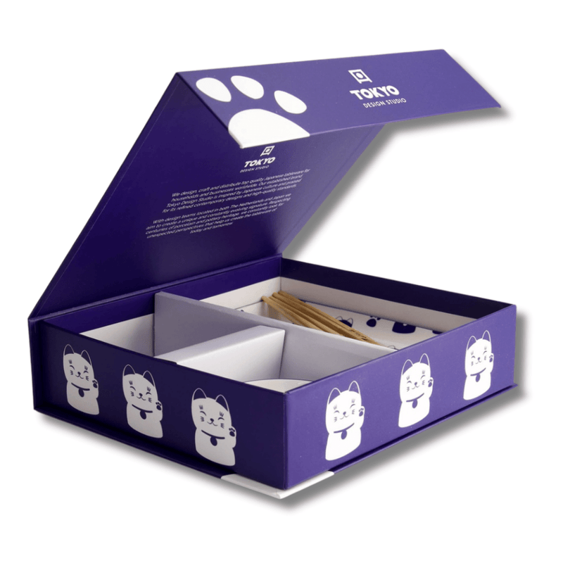 TOKYO DESIGN STUDIO Kawaii Blue Maneko Sushi Geschenkset 6-teilig – Blau