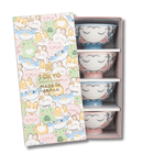 TOKYO DESIGN STUDIO Kawaii Lucky Cat Blue/Pink Reisschalen Geschenkset 4 Stück – 11,3x5,8 cm / 300 ml (B) Bild 1