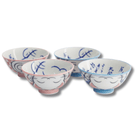 TOKYO DESIGN STUDIO Kawaii Lucky Cat Blue/Pink Reisschalen Geschenkset 4 Stück – 11,3x5,8 cm / 300 ml (B) Bild 3