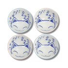 TOKYO DESIGN STUDIO Kawaii Lucky Cat Blue/Pink Reisschalen Geschenkset 4 Stück – 11,3x5,8 cm / 300 ml (B) Bild 2