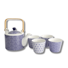 TOKYO DESIGN STUDIO Nippon Blue Tea Giftset Dots 0,8 l mit 4 Tassen – Lines/Star/Dots/Wave Bild 2