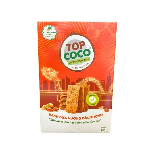 TOPCOCO Kokonuss Cracker mit Erdnüssen 180g