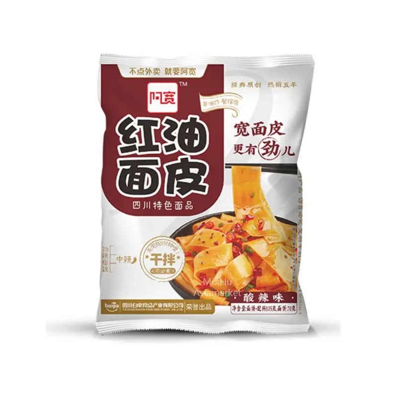 BAIJIA A-Kuan Breite Nudeln mit rotem Öl (sauer-scharf) 115g