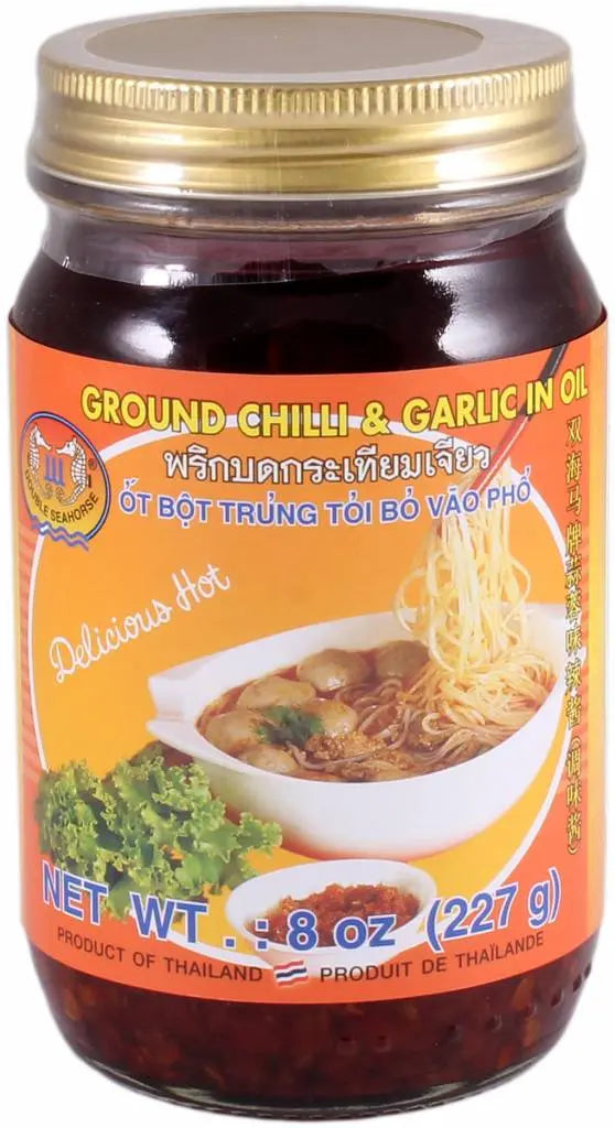 DOUBLE SEAHORSE gemahlenes Chili-Knoblauch-Öl 227g
