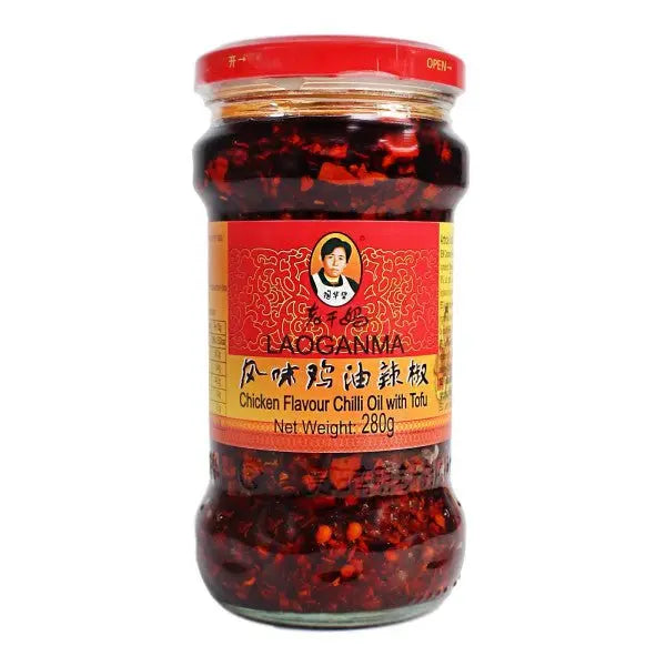 LAO GAN MA Chili-Öl mit Tofu und Hühnchengeschmack 280g