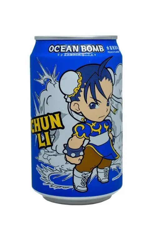 OCEAN BOMB Chun Li Pfirsich Schwarzer Tee (kohlensäurehaltig) 330ml (EINWEG)