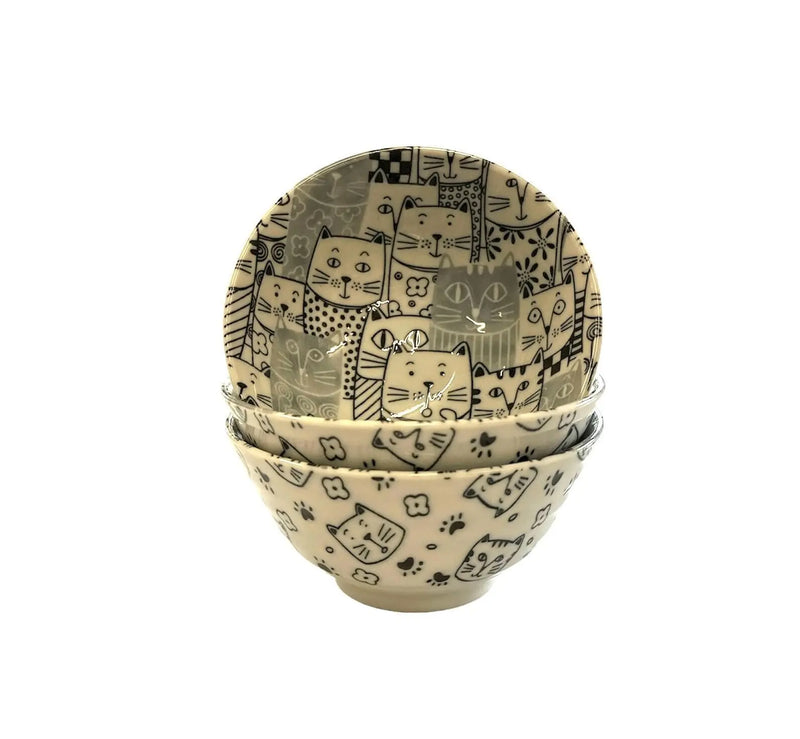 japanische Schüssel mit Katzenmotiv (d=14cm)