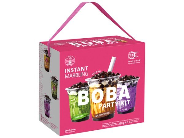 O'S BUBBLE Boba Party Kit 360g - Matcha, Brauner Zucker, Taro